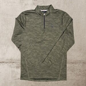 Spyder Active Athletic Pullover Men's Large Camo 1/4 Zip Gym Performance Stretch